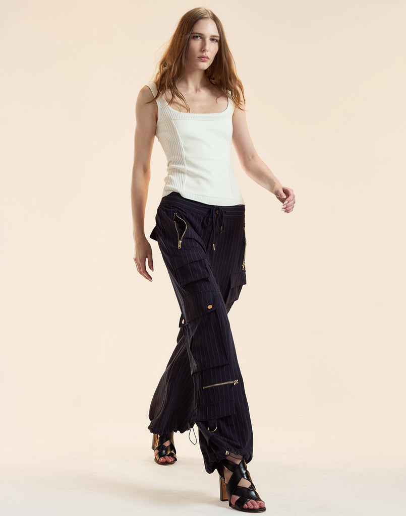 Pinstripe Cargo Pants – Cynthia Rowley