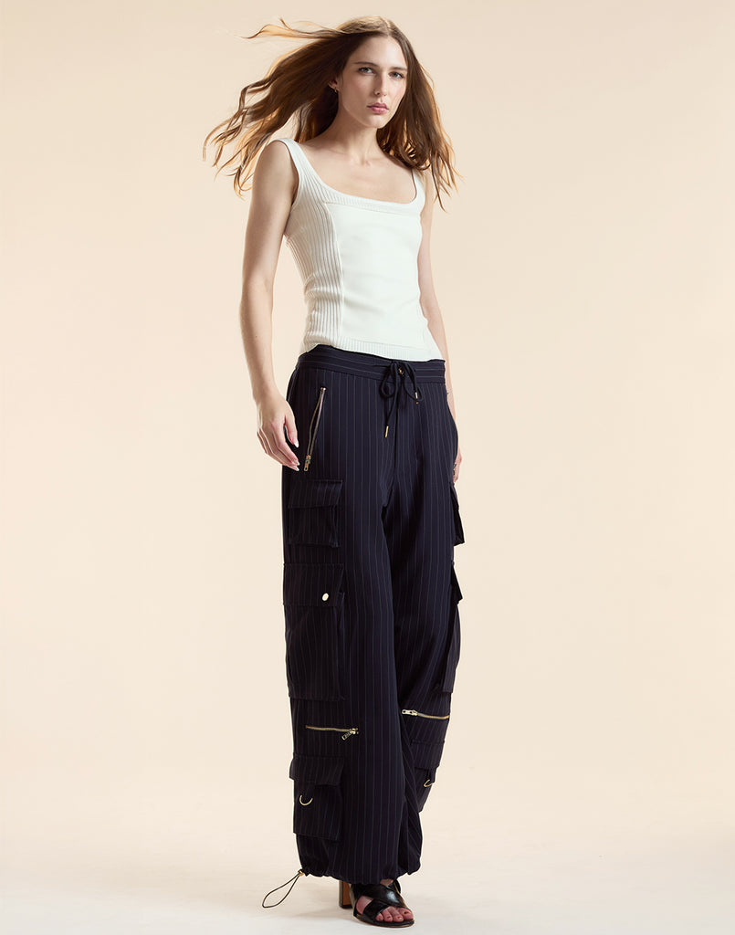 Pinstripe Cargo Pants – Cynthia Rowley