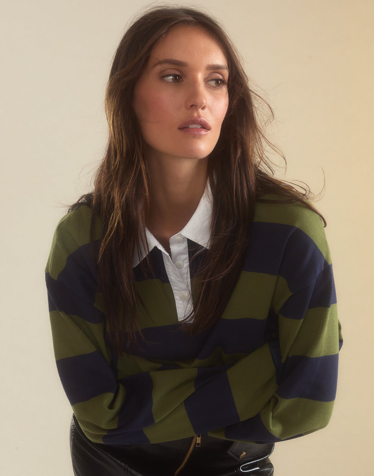 Cynthia Rowley Ardie Striped Rugby Shirt