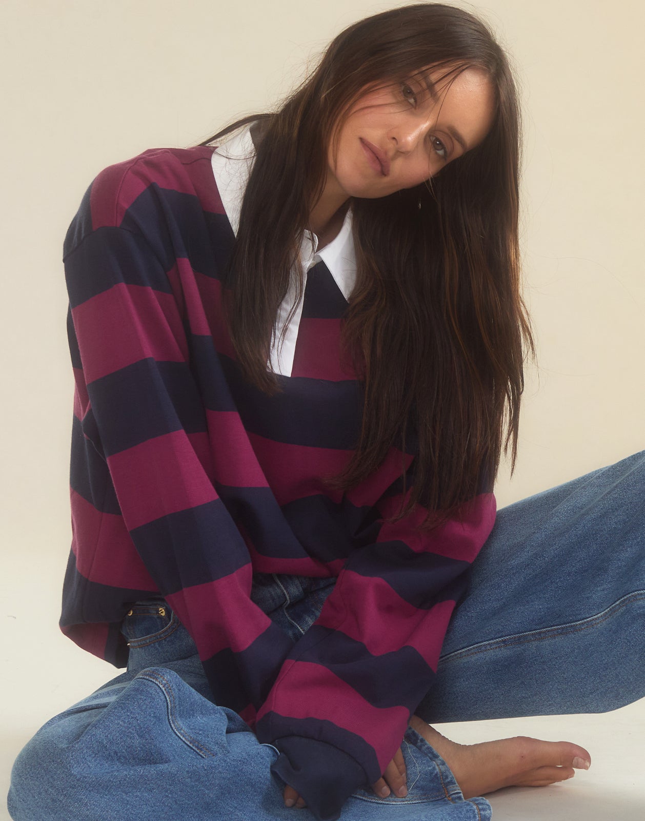 Cynthia Rowley Ardie Striped Rugby Shirt