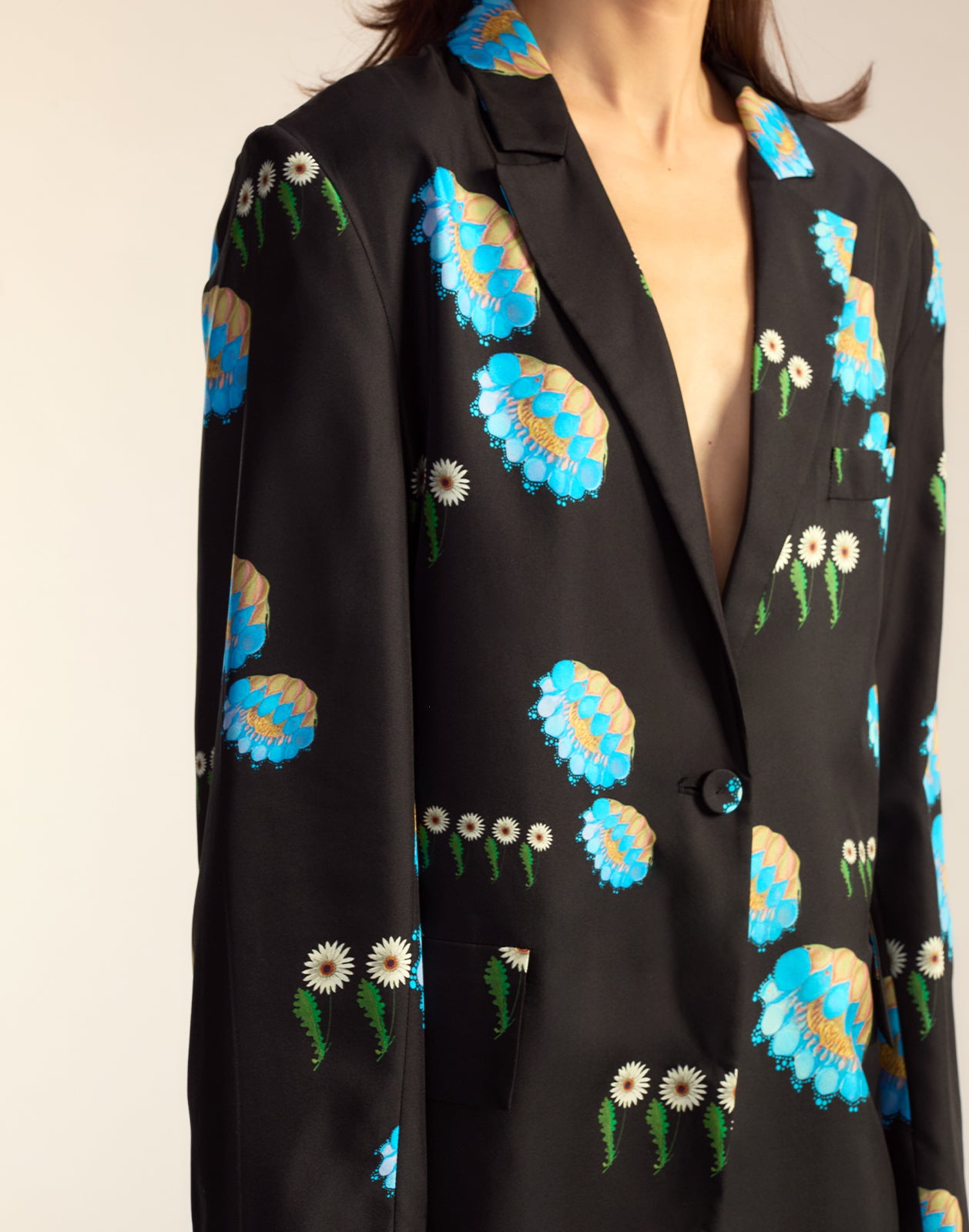 Cynthia Rowley Blake Silk Twill Blazer