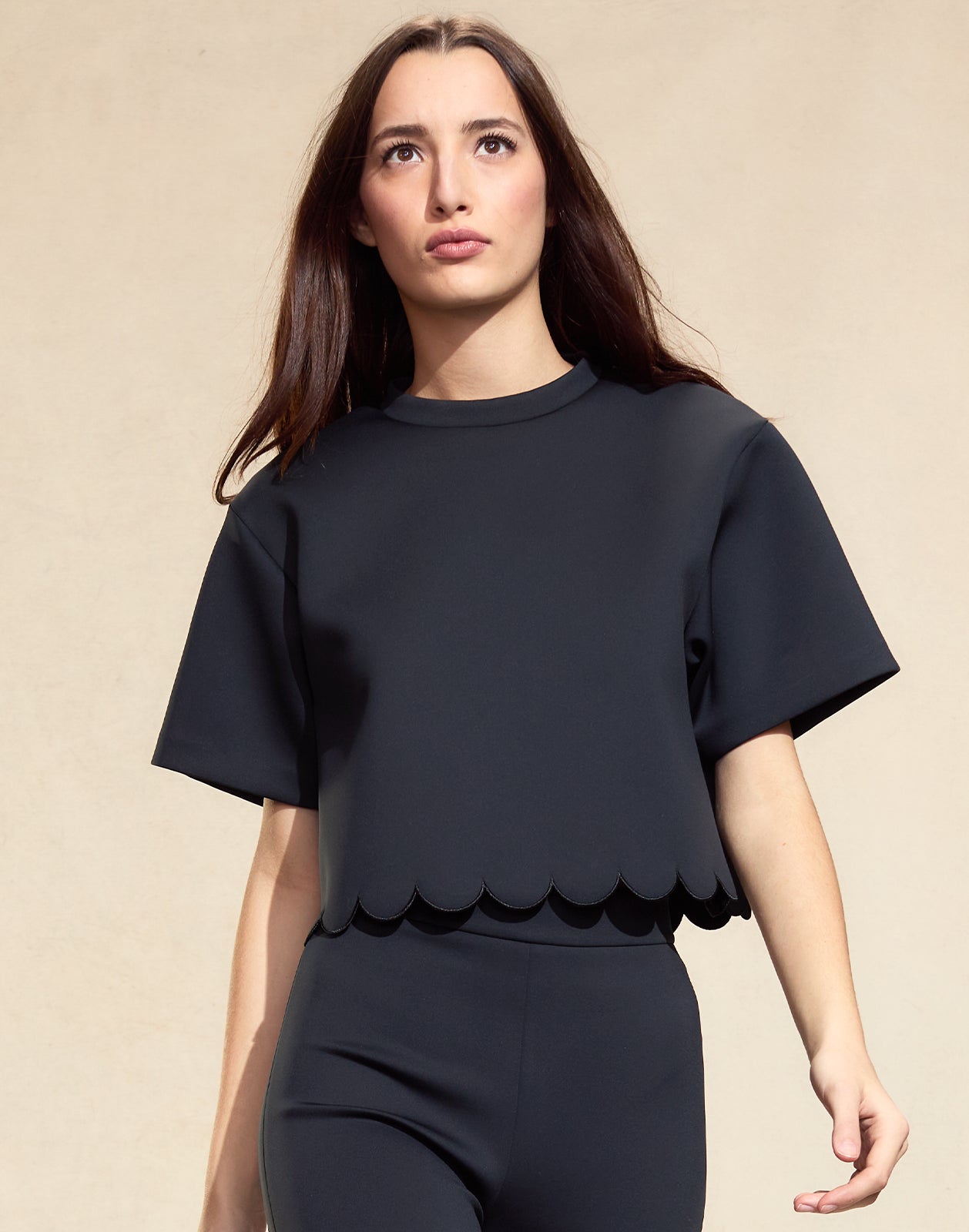 Cynthia Rowley Ella Bonded Scallop Top