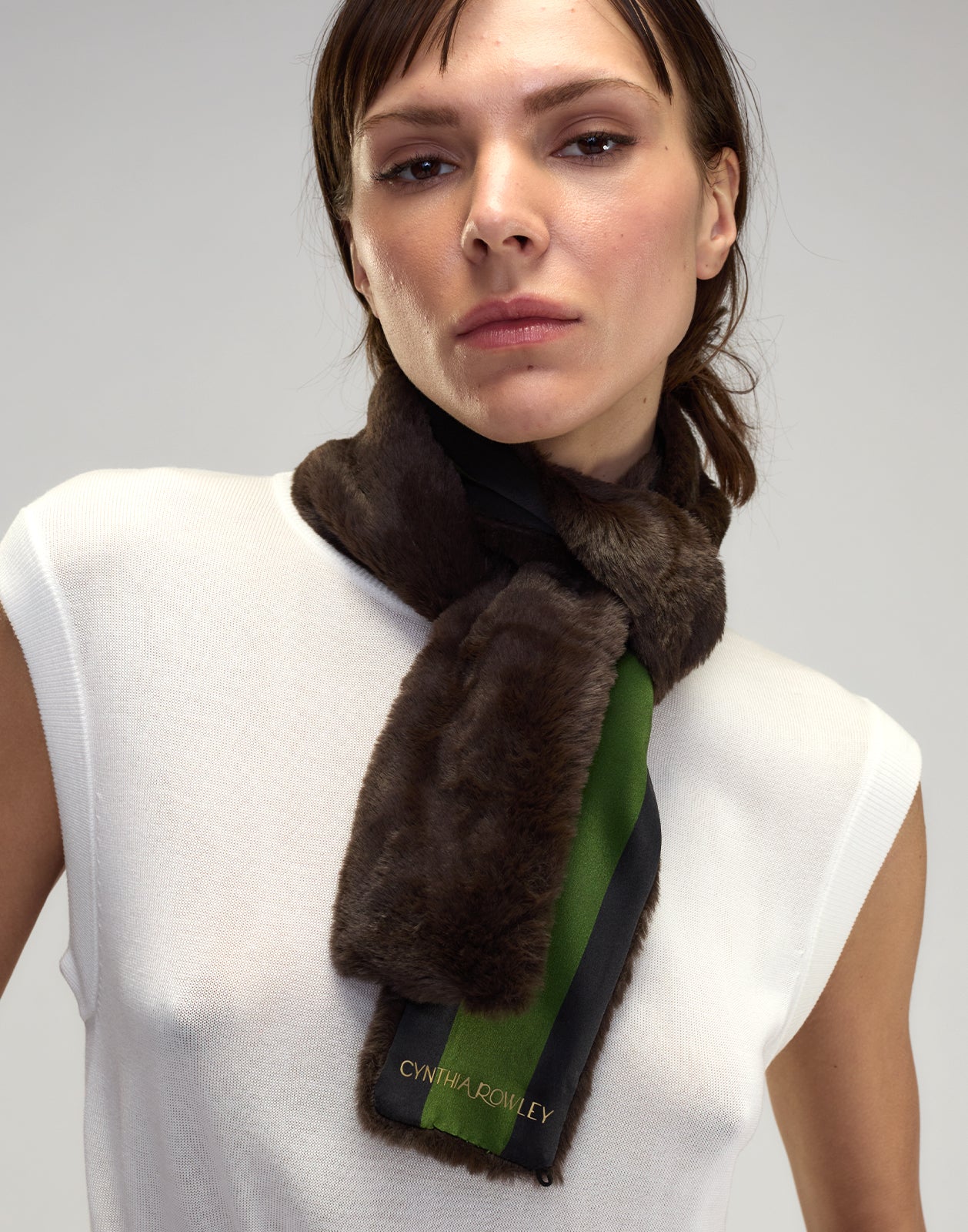 Out East Faux Fur Silk Scarf
