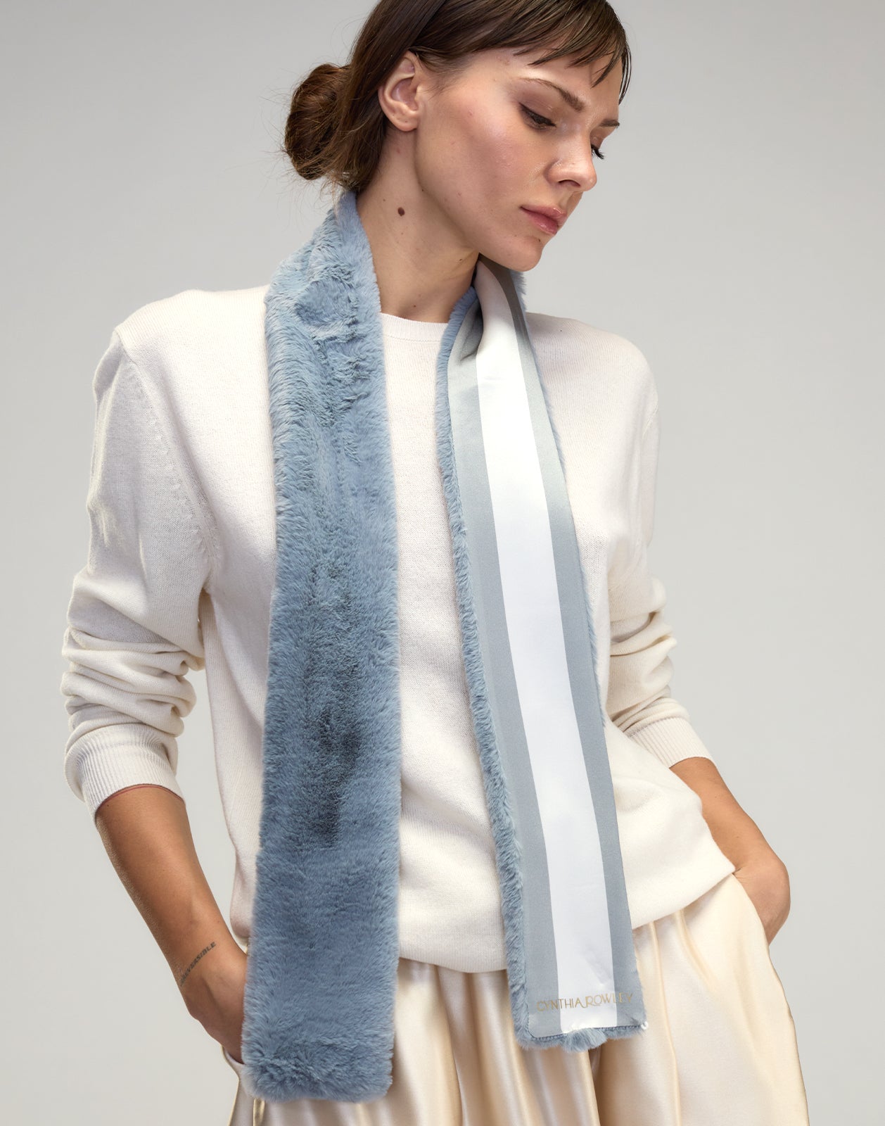 Out East Faux Fur Silk Scarf