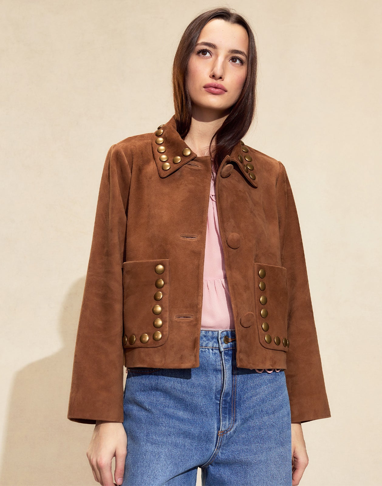 Cynthia Rowley Studded Suede Jacket