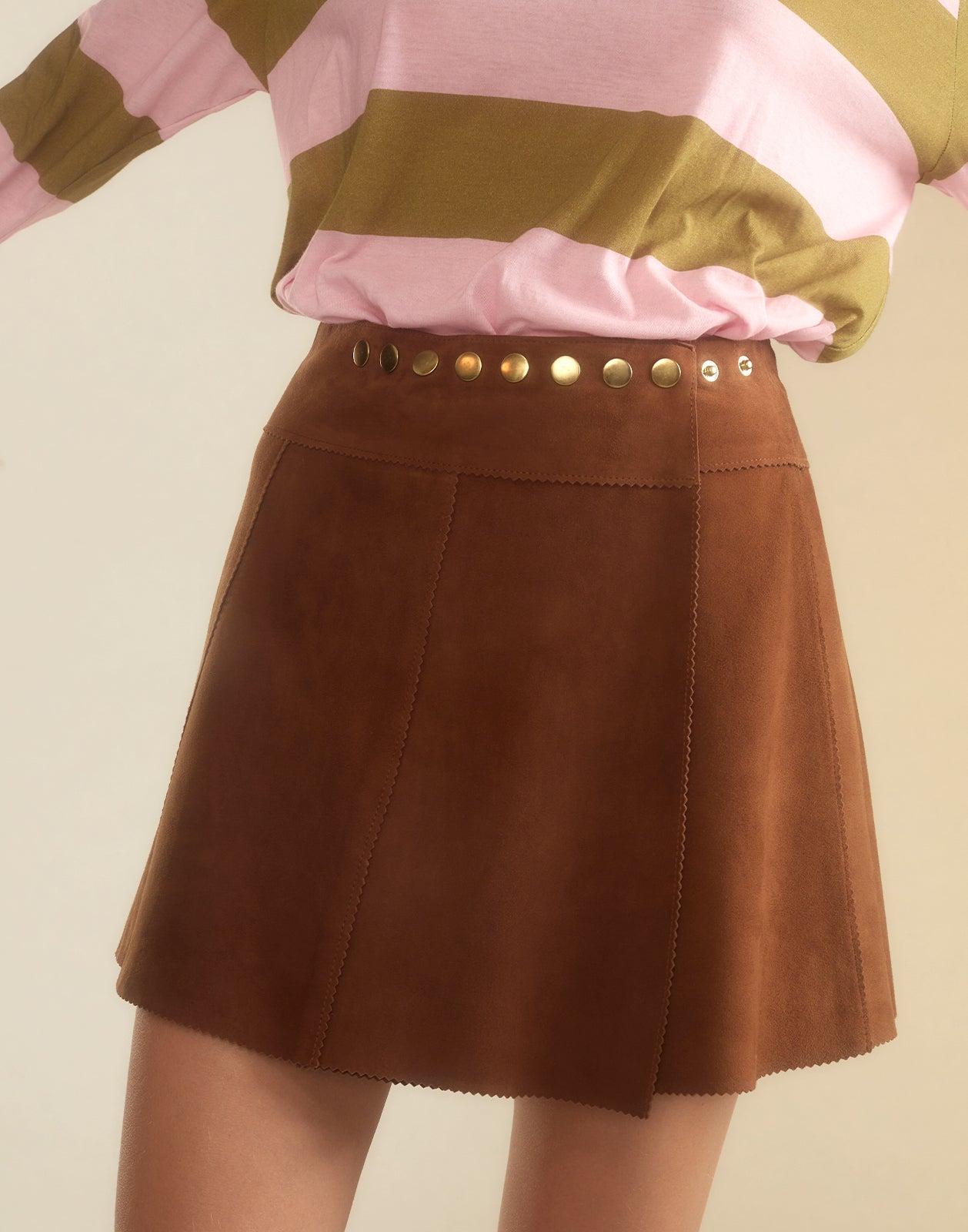 Cynthia Rowley Westward Suede Wrap Skirt