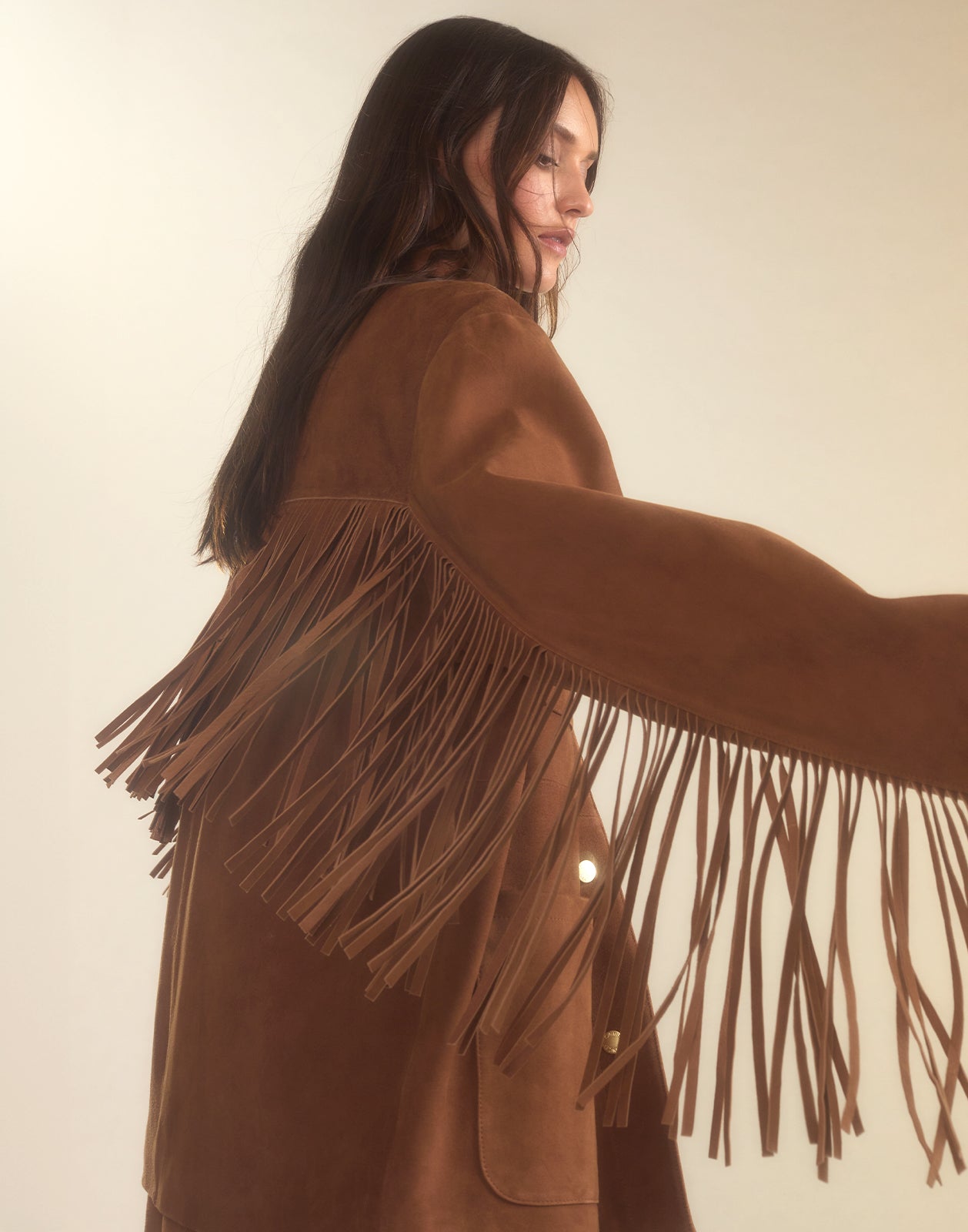 Cynthia Rowley Westward Fringe Suede Jacket