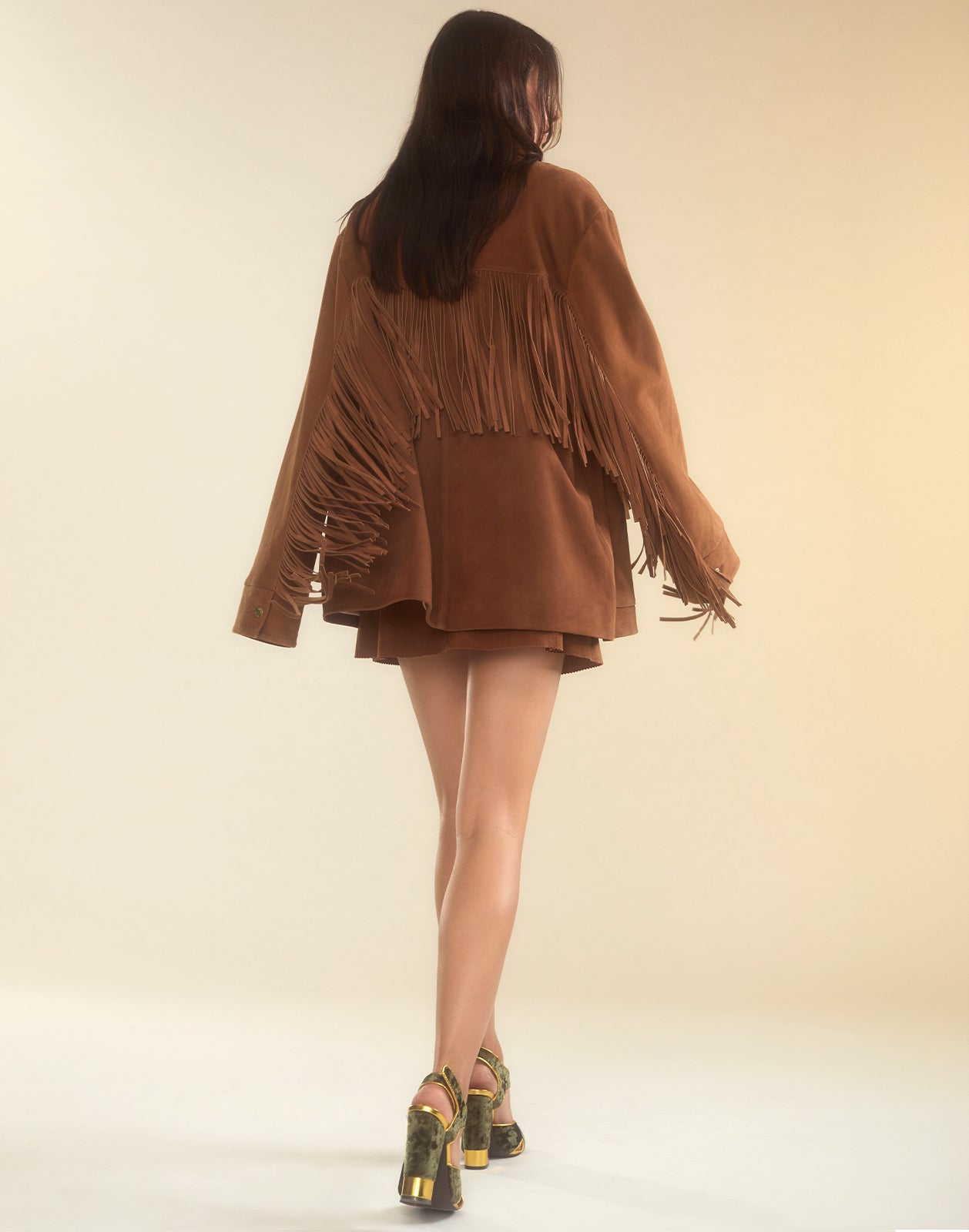 Cynthia Rowley Westward Fringe Suede Jacket