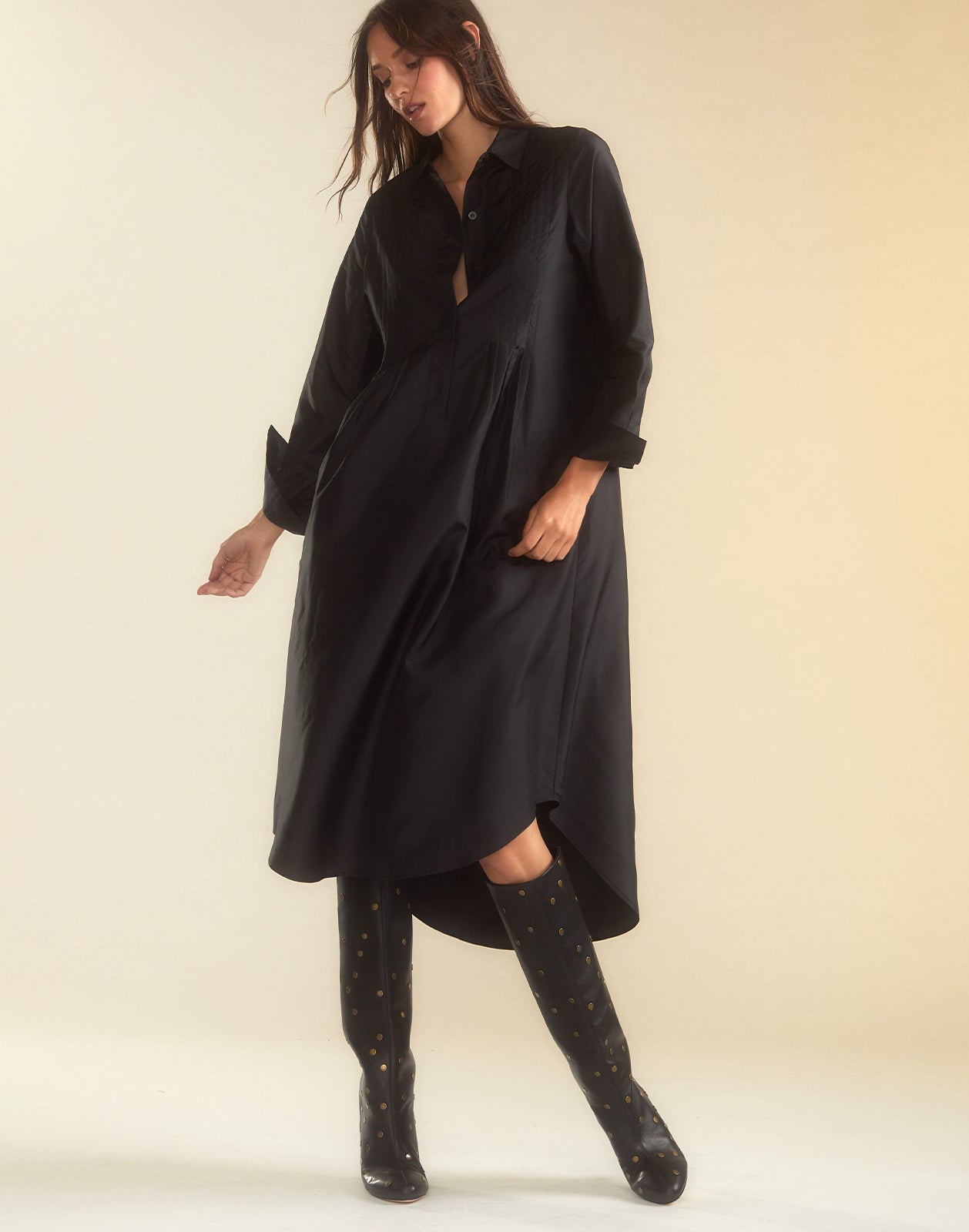 Cynthia Rowley Undercover Silk Taffeta Shirt Dress