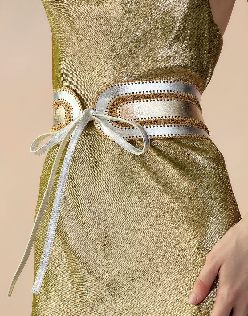 Metallic Vegan Leather Belt / Cynthia Rowley Metallic Vegan Leather Belt / Cynthia Rowley