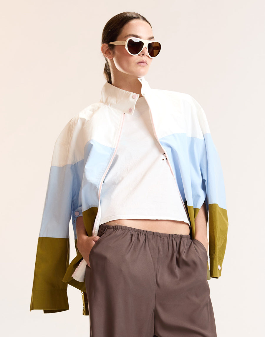 Colorblock Lightweight Zip Jacket