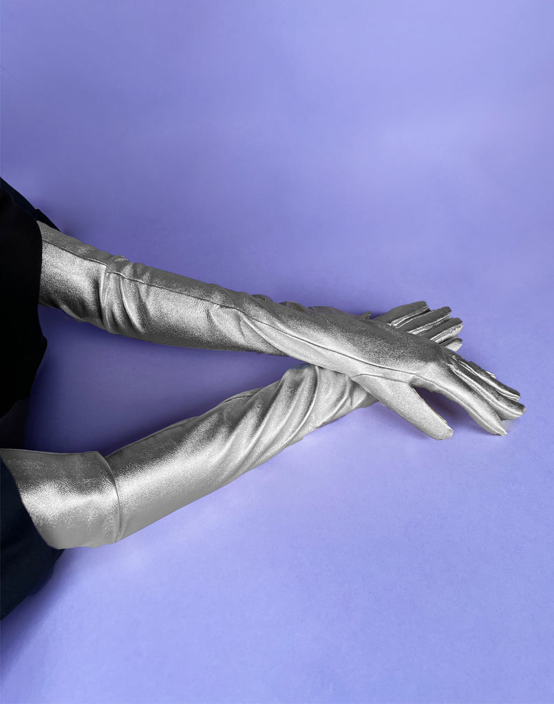 metallic handschuhe Cynthia Rowley Bea Long Metallic Leather Gloves