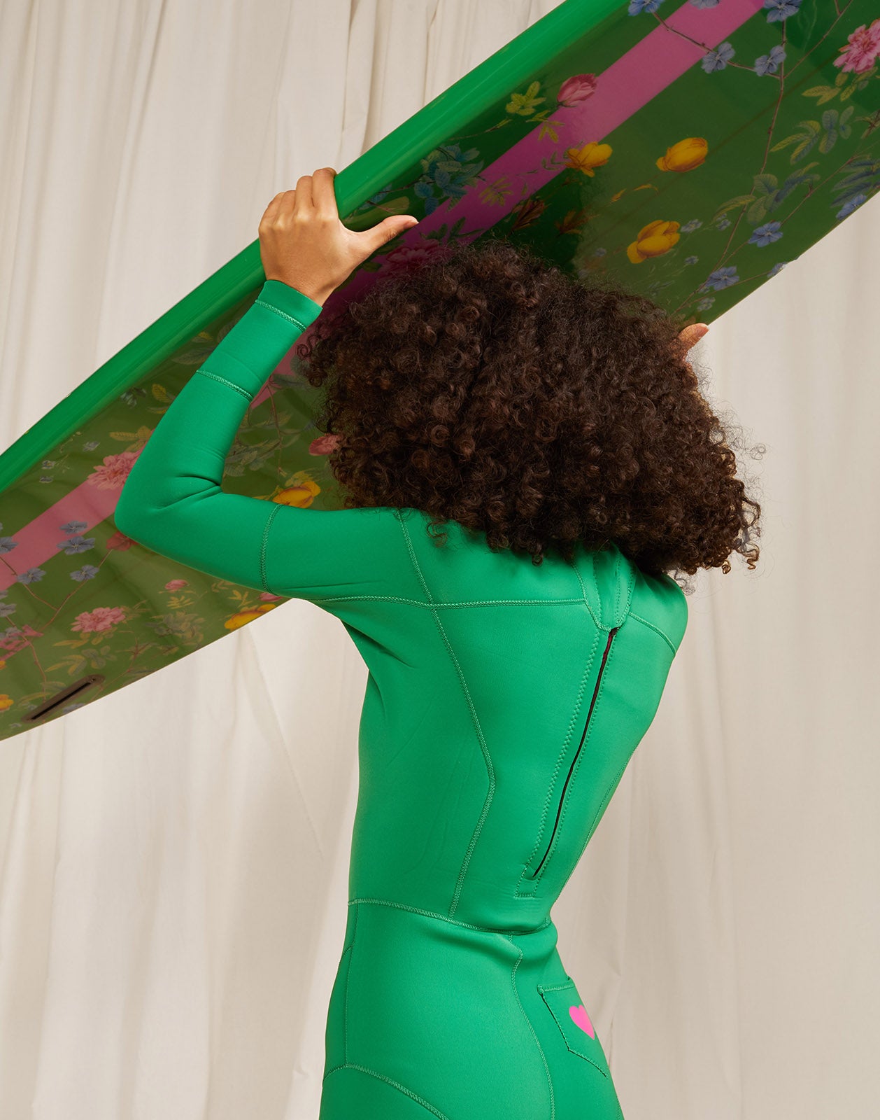 Custom 7' Surfboard - Green Garden Floral