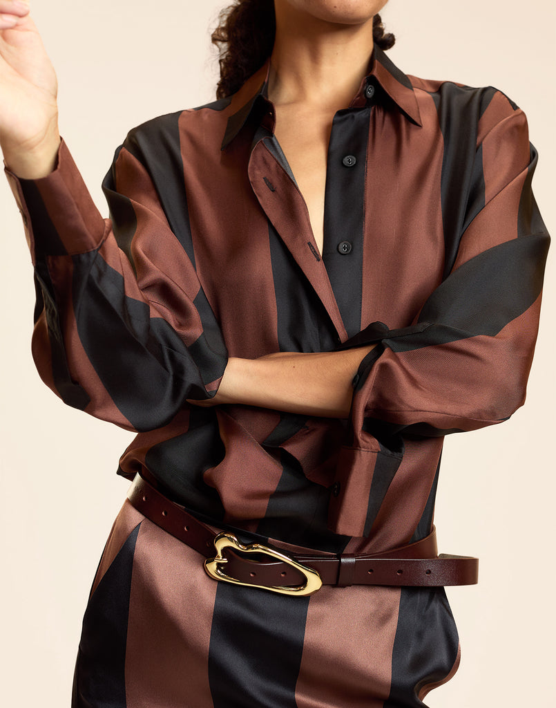 Collectible Stripe Silk Shirt