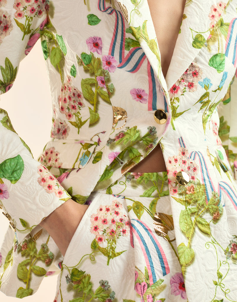 Printed Brocade Fitted Jacket