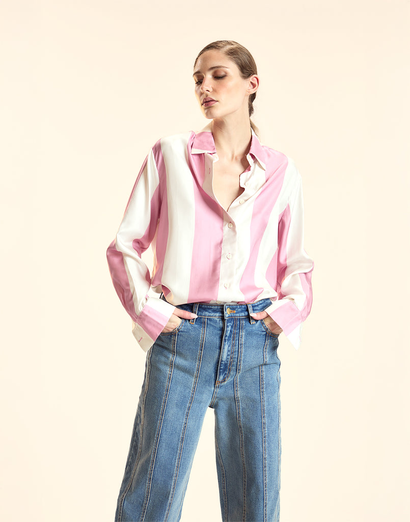 Collectible Stripe Silk Shirt
