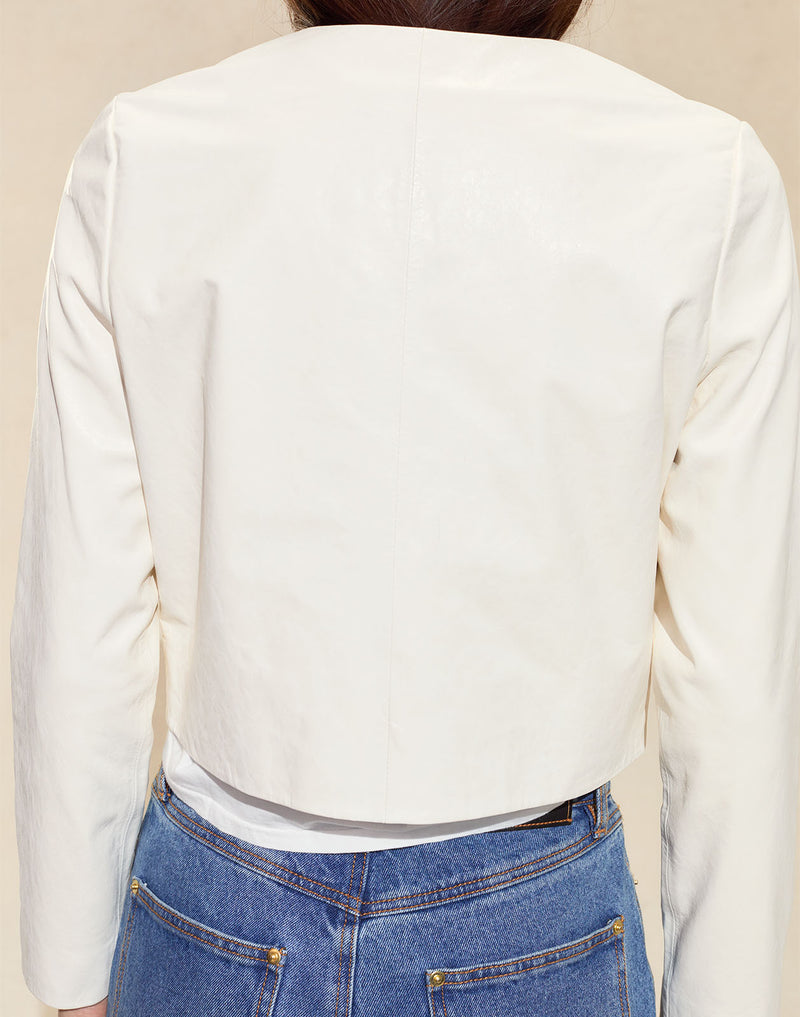 Cynthia Rowley The London Leather Cropped Jacket