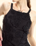 Cynthia Rowley Pop Floral Applique Mini Dress