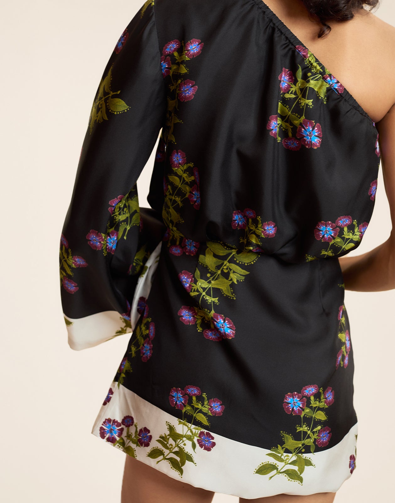 Cynthia Rowley | One Shoulder Mini Silk Dress, (Black Floral, Size) | Maisonette Cynthia Rowley | One Shoulder Mini Silk Dress, (Black Floral, Size) | Maisonette