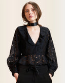 Black lace blouse