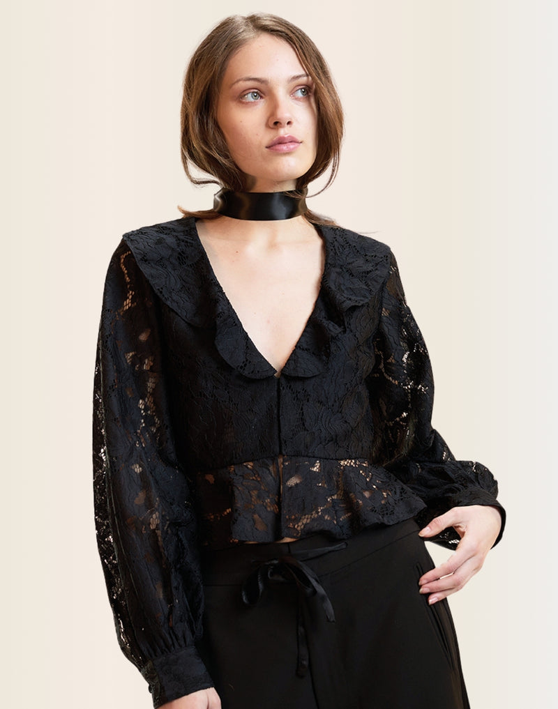 Black lace blouse