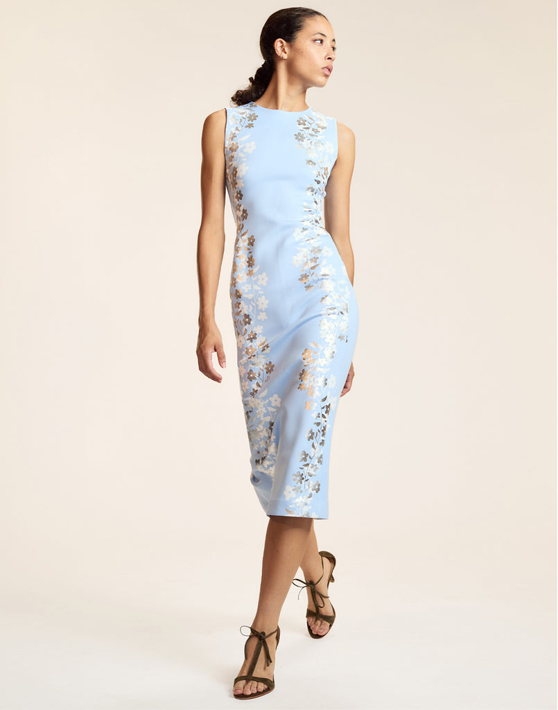 Metallic Bonded Midi Dress