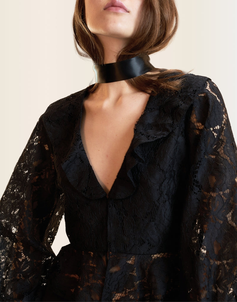Black lace blouse