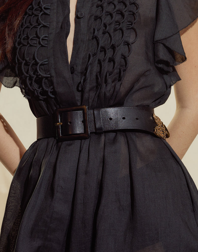 Gold End Leather Belt