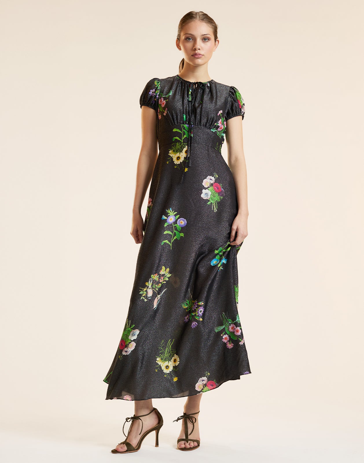 Cynthia Rowley Printed Lurex Midi Dress - Black Cynthia Rowley Printed Lurex Midi Dress - Black