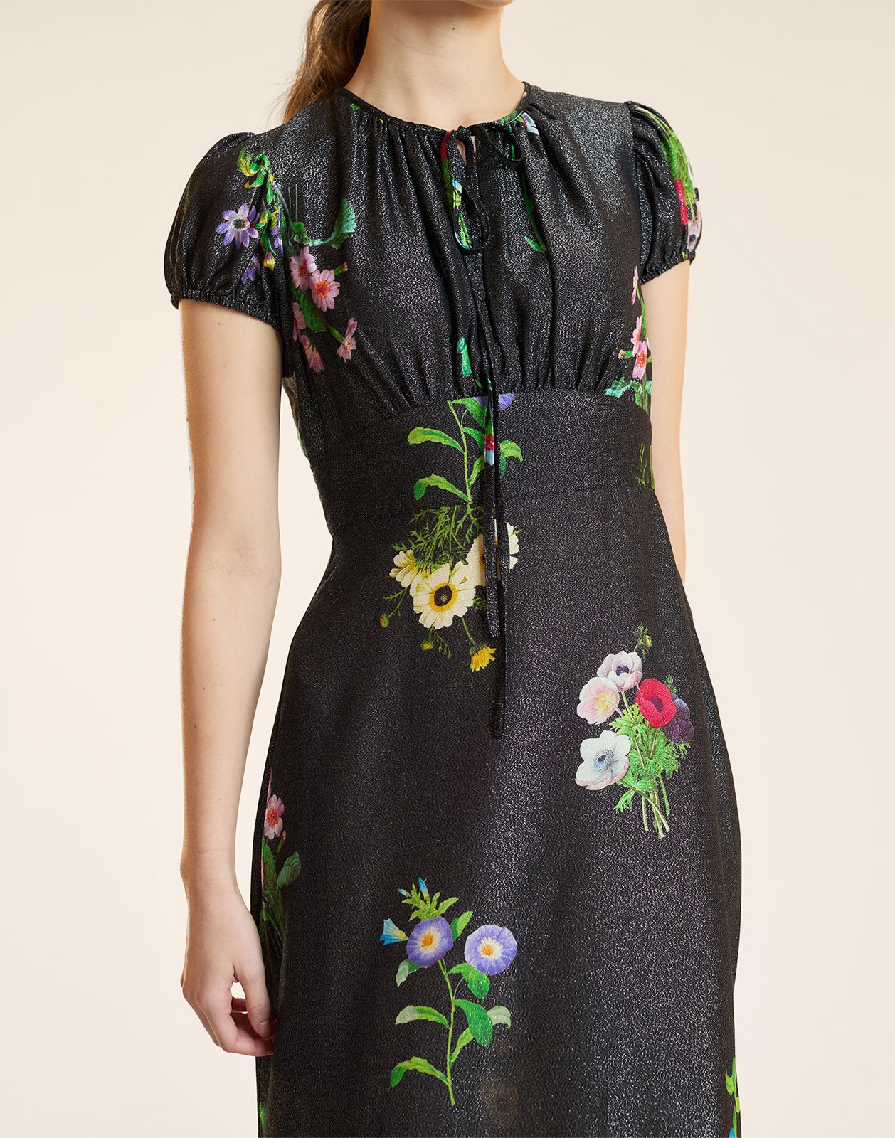 Cynthia Rowley Women's Printed Lurex Midi Dress - Black - Size 6 Cynthia Rowley Women's Printed Lurex Midi Dress - Black - Size 6