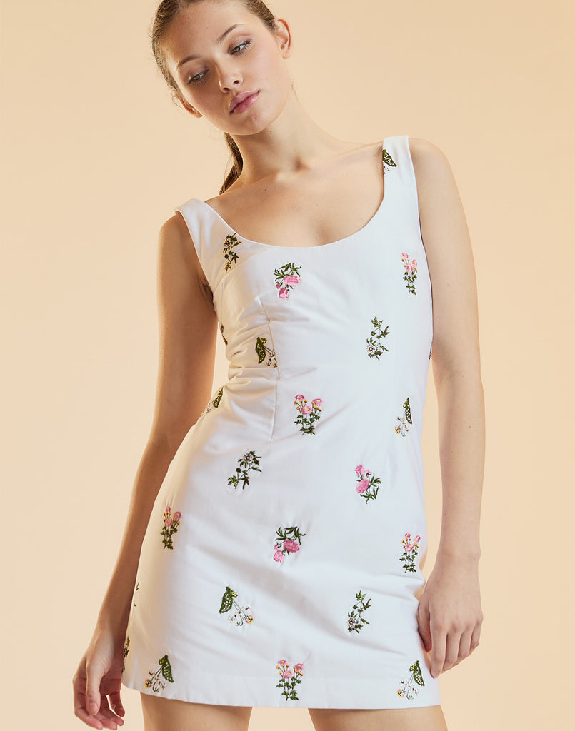 Bouquet Embroidered Dress