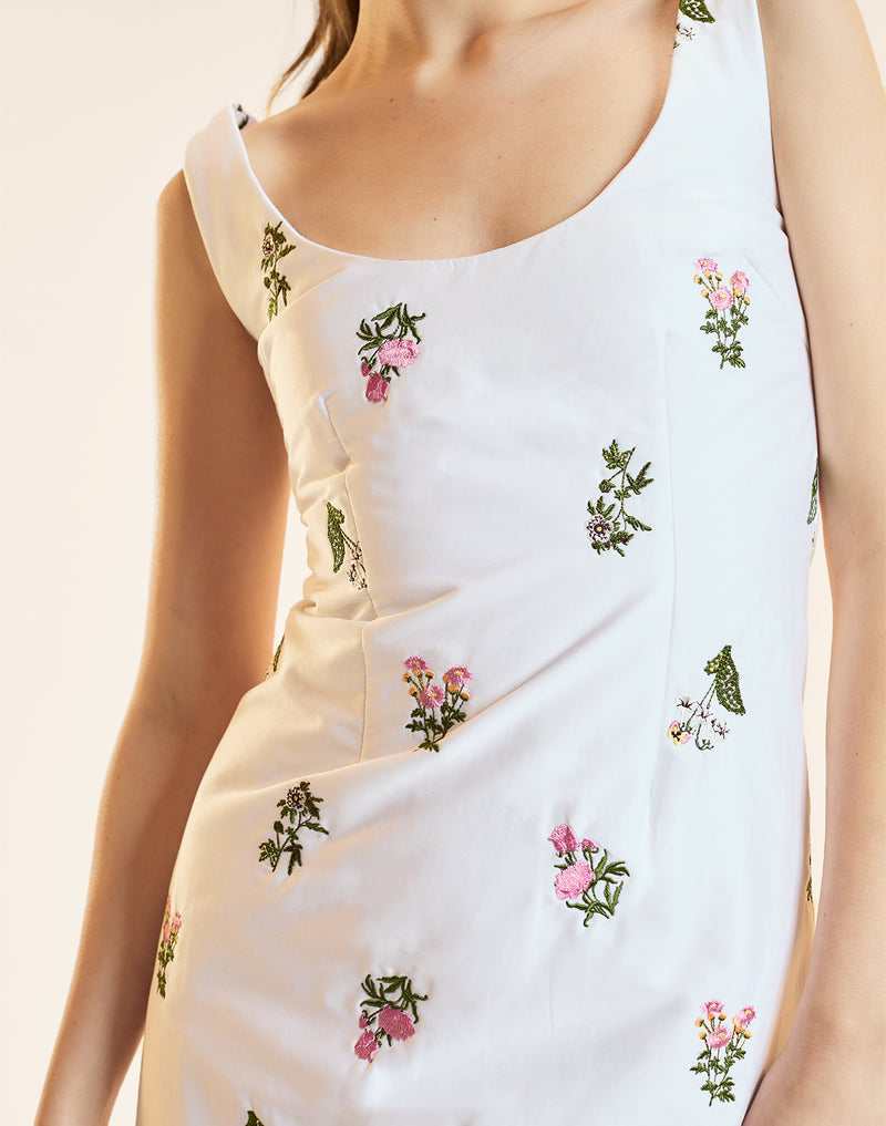 Bouquet Embroidered Dress