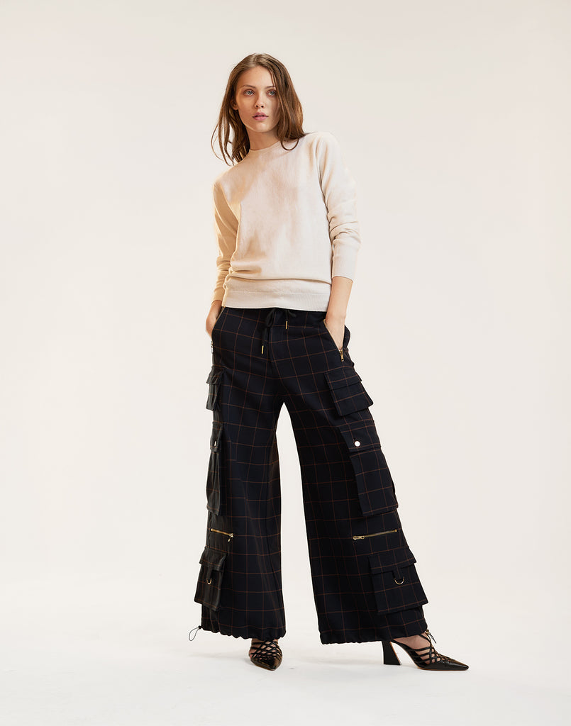 Gilded Grid Cargo Pants