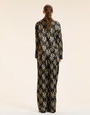 FOIL SILK BUTTON UP SHIRT in Black and Gold