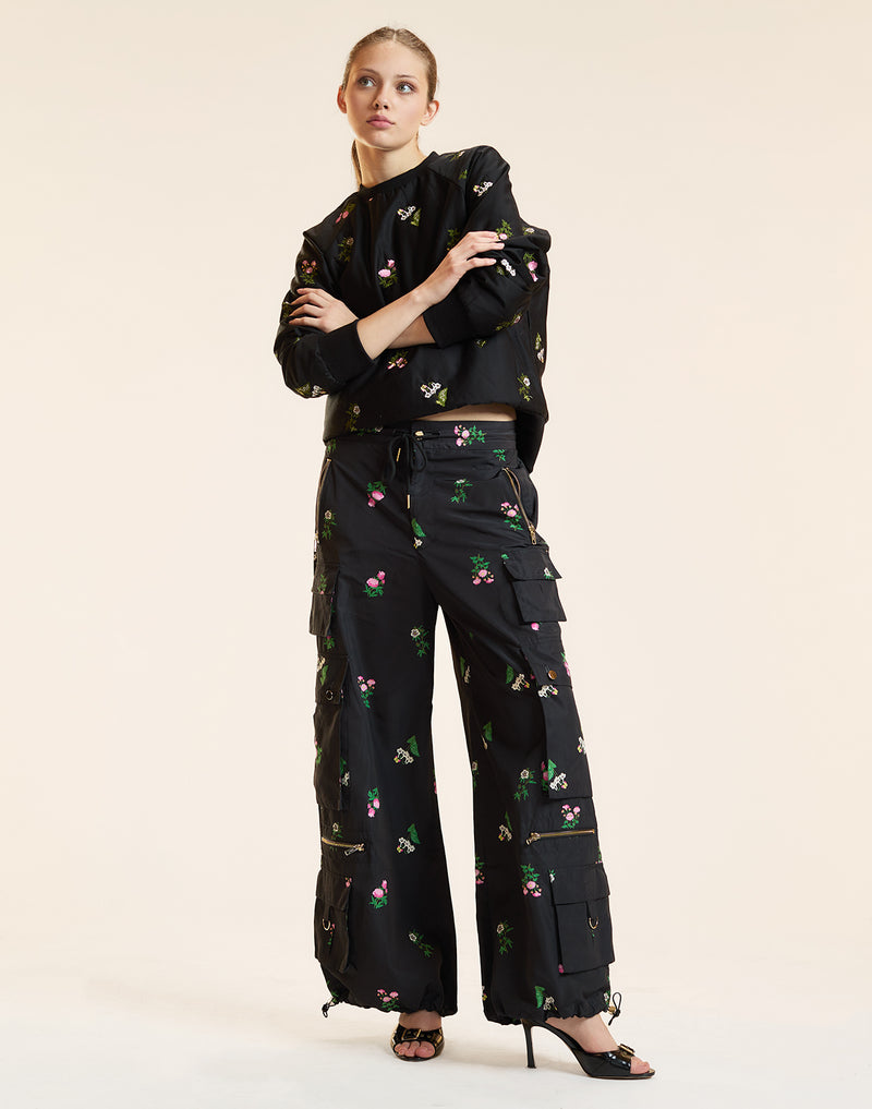 Bouquet Printed Cargo Pants