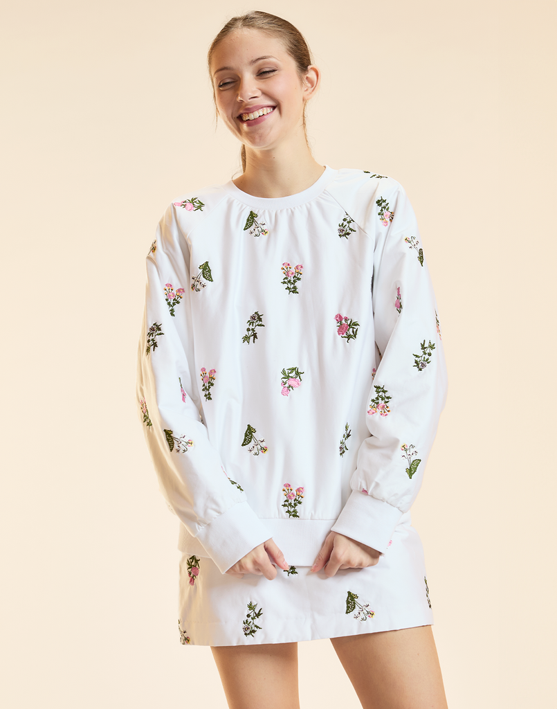 EMBROIDERED PULLOVER in White