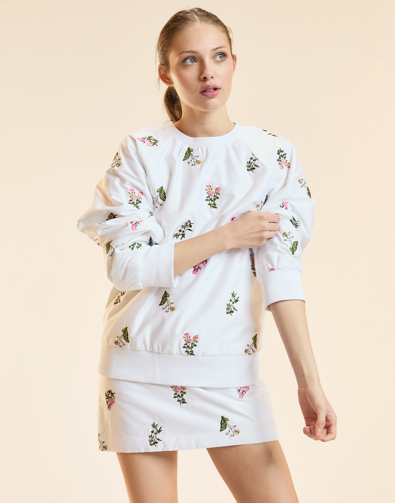 EMBROIDERED PULLOVER in White