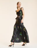 PRINTED LUREX SKIRT in Black