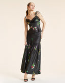 LACE METALLIC CAMI TOP in Black Floral