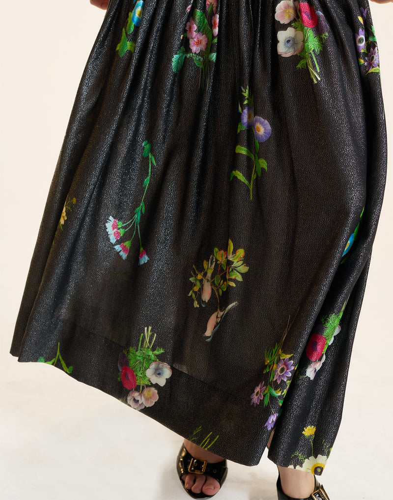 PRINTED LUREX SKIRT in Black