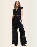 Gilded Grid Cargo Pants