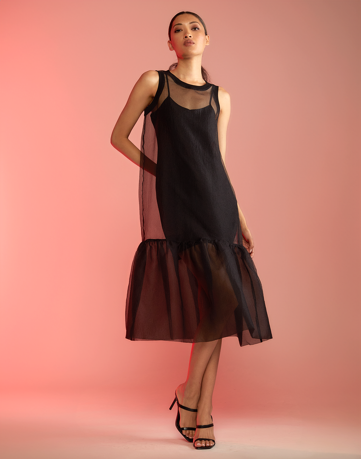 Ollie organza midi sales dress