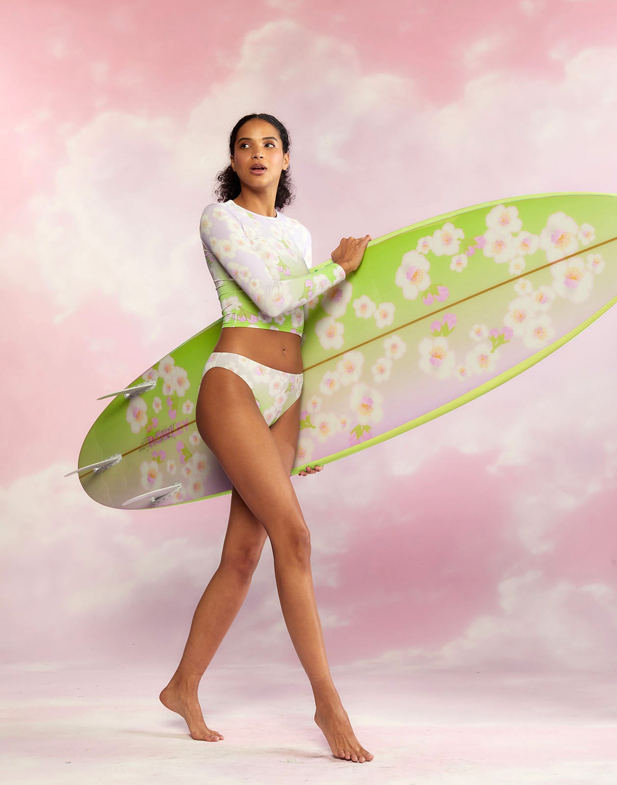 Custom Short Surfboard - Cheery Blossom