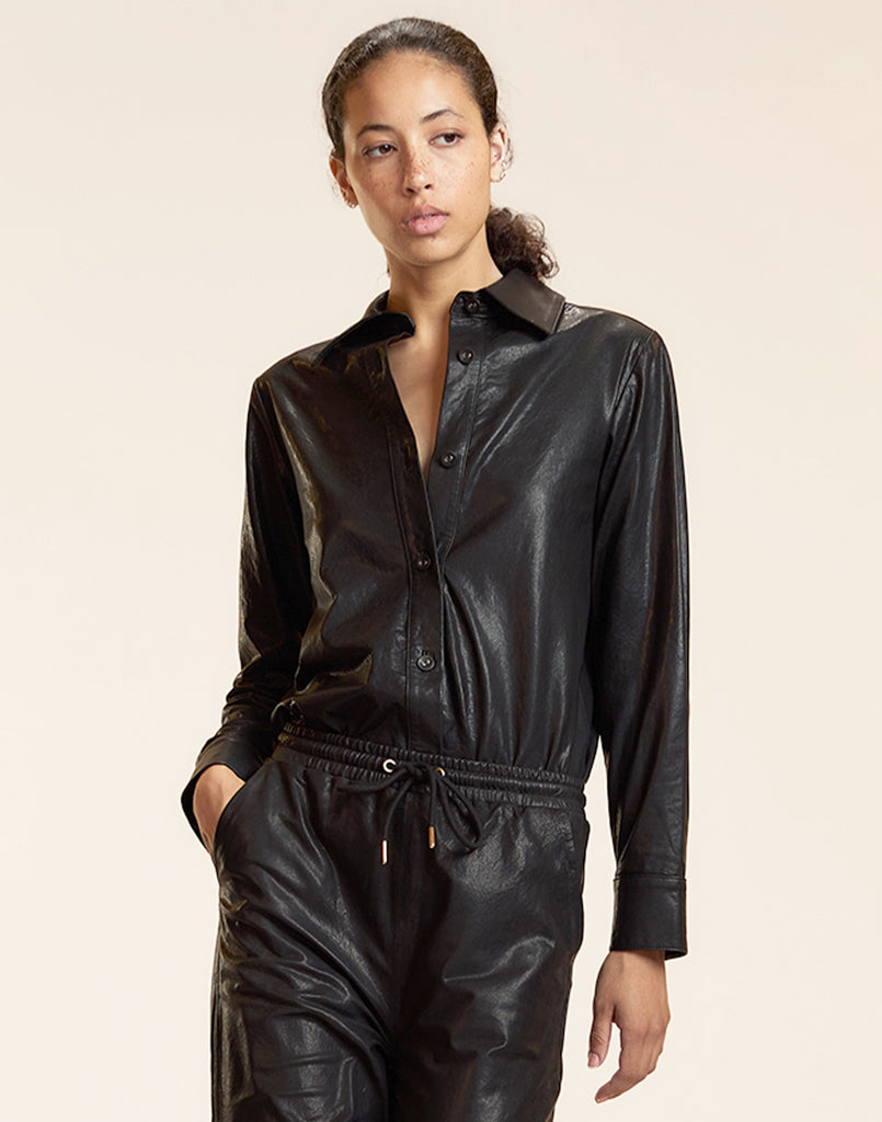 The London Leather Button Up Shirt