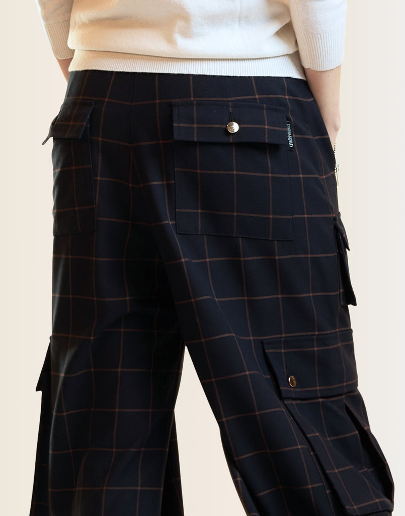 Gilded Grid Cargo Pants