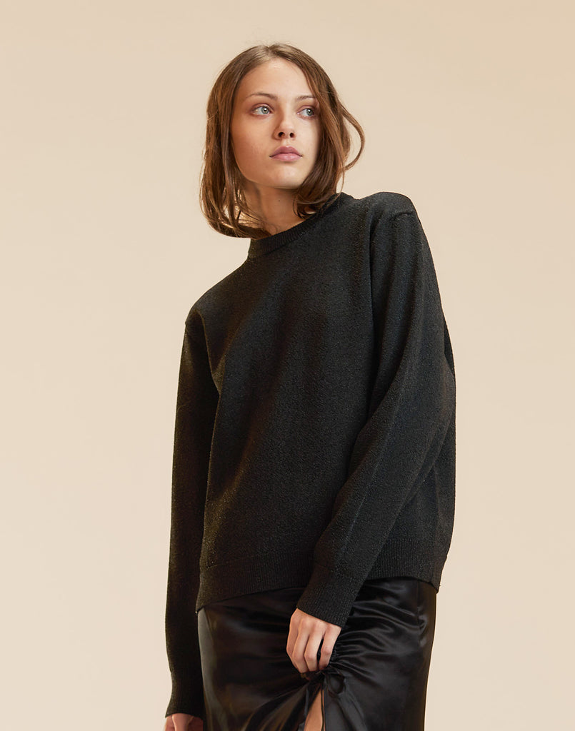 Metallic Knit Crewneck