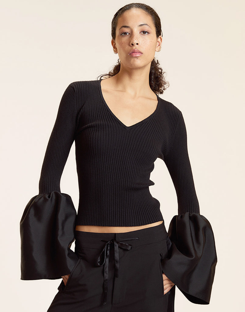 Fiona Silk Knit Combo Top