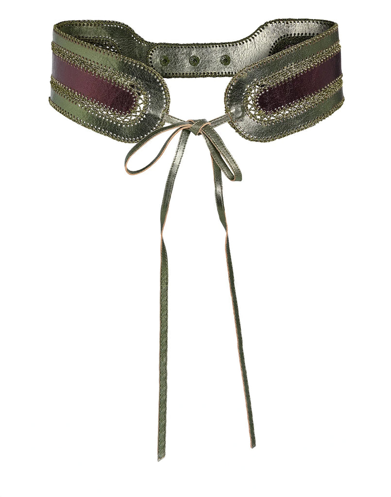 Metallic Vegan Leather Belt