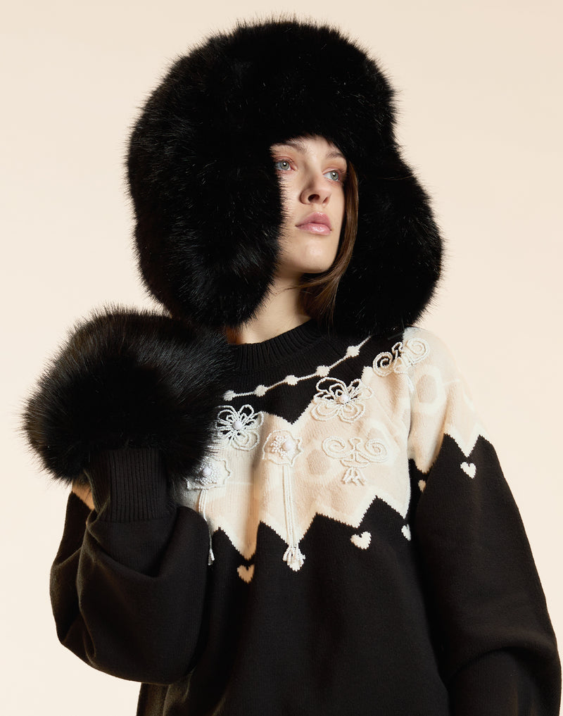 Faux Fur Oversized Mittens