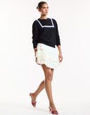 Black Nautical Crewneck Sweater